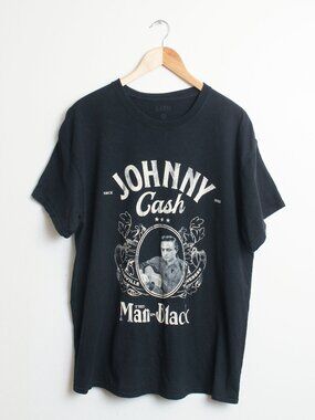 Johnny Cash The Man In Black Shirt Mens XL Black Tee